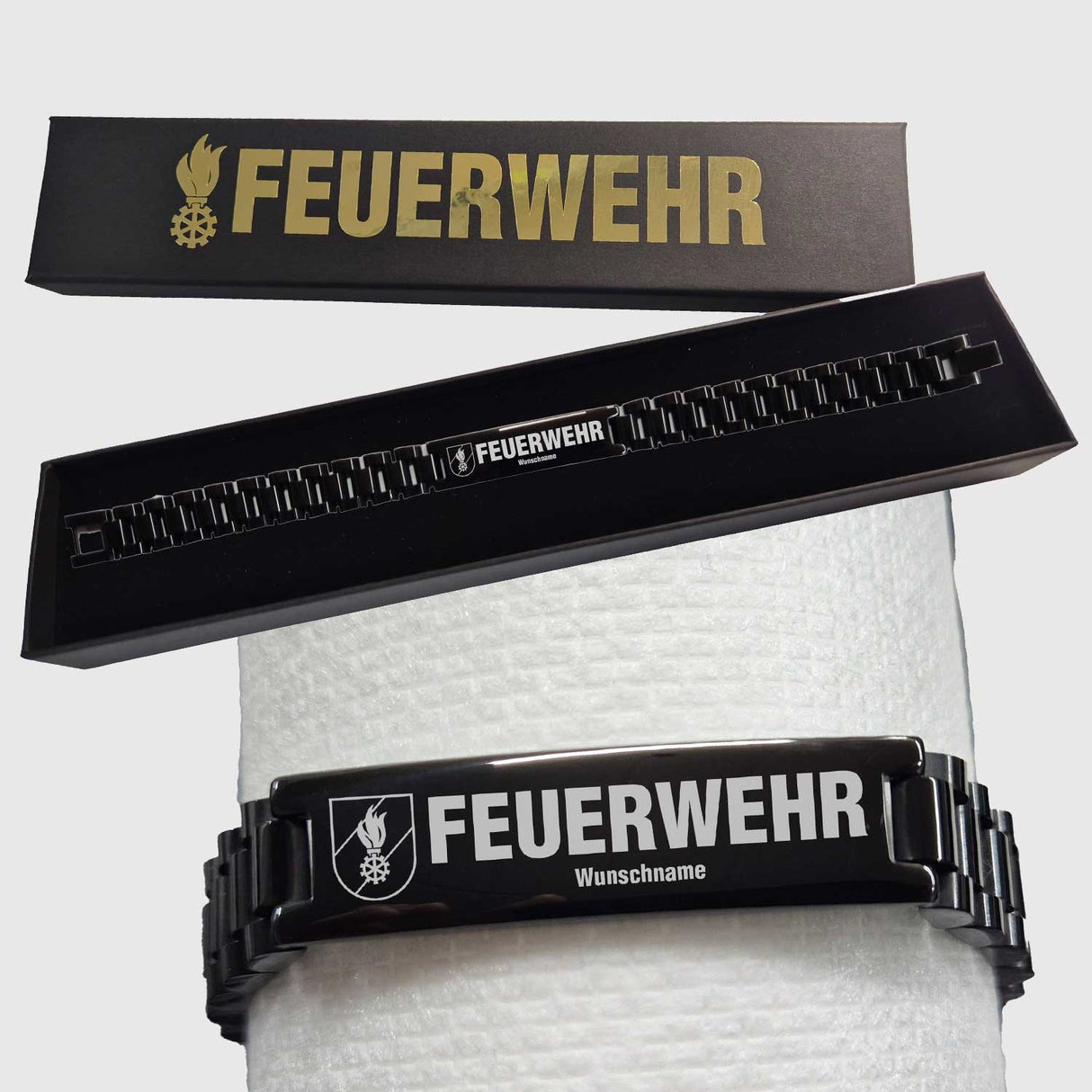 Edelstahlarmband Feuerwehr personalisierbar