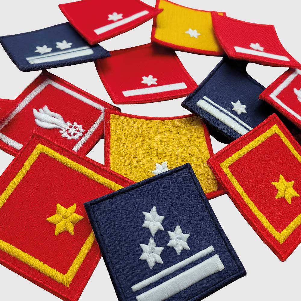 Dienstgrad 5x5 cm auf Klett