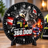 Feuerwehr Schieferuhr „Einer von 360.000“ – Ø 20 cm