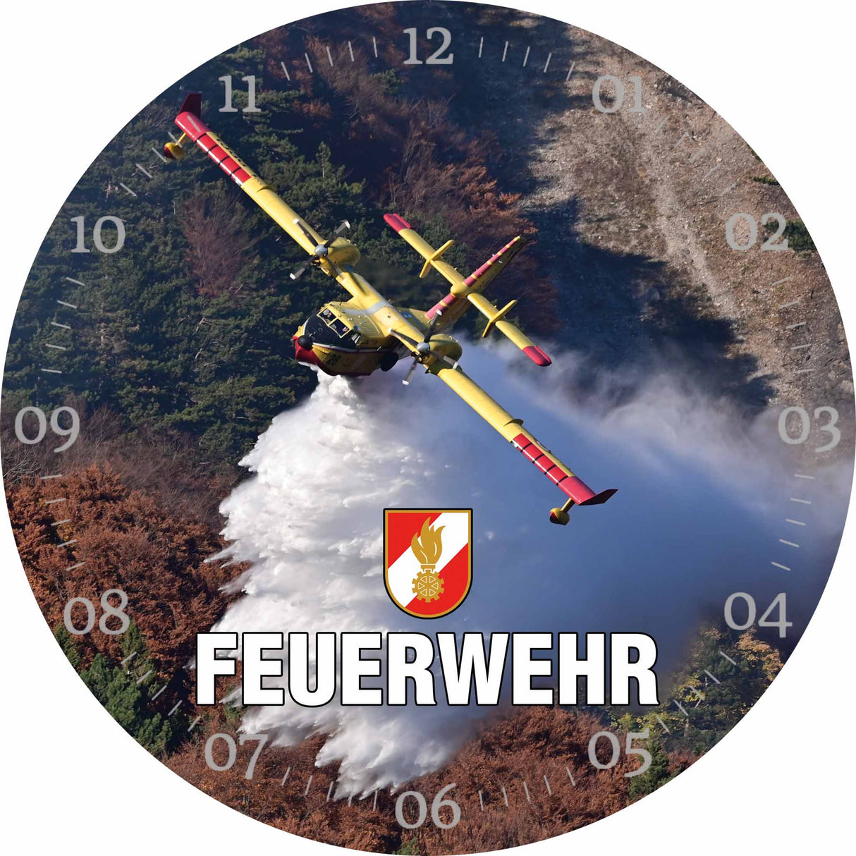 Glasuhr FEUERWEHR 30cm