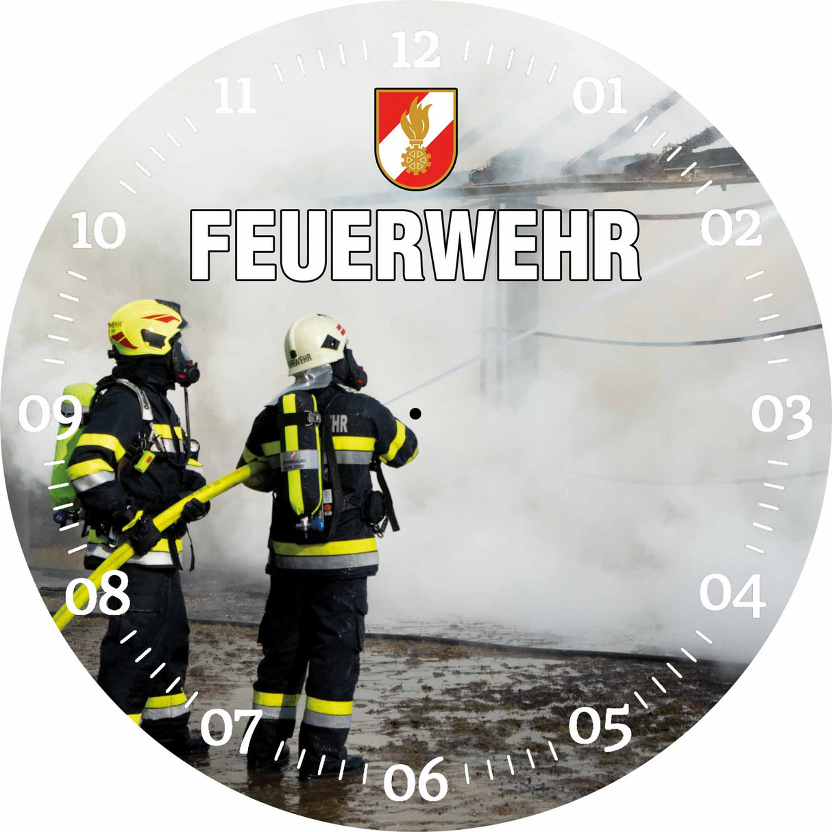 Glasuhr FEUERWEHR 30cm