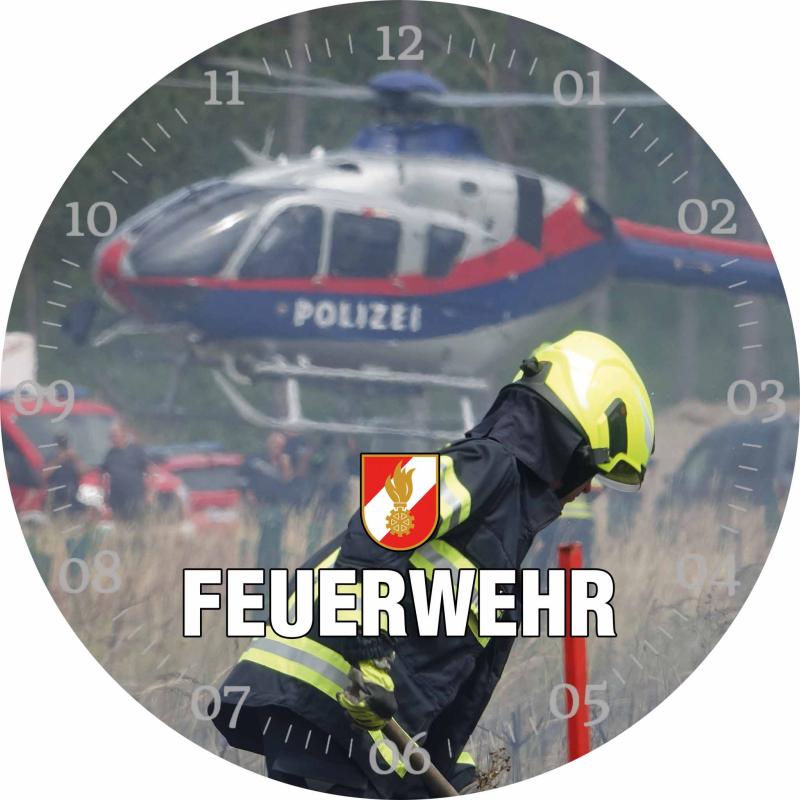 Glasuhr FEUERWEHR 30cm