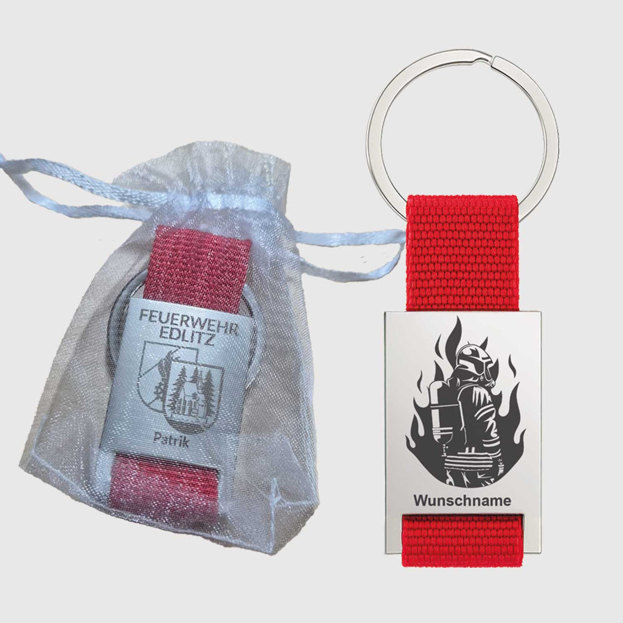 Schlüsselanhänger mit Gurtband - personalisierbar in Geschenksackerl